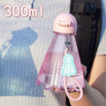 Axyaa Mini Transparent Water Bottle with Straw - Portable & Cute for Fitness & Outdoor