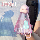 Axyaa Mini Transparent Water Bottle with Straw - Portable & Cute for Fitness & Outdoor