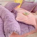 Axyaa Thickened Milk Fleece Duvet Cover - Warm Solid Color Bedding