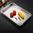 Axyaa Stainless Steel Shallow Serving Tray for Food Storage and Baking