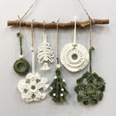Axyaa Macrame Xmas Ornaments Set | Boho Wall Hanging Christmas Decor