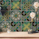 Axyaa Art Deco Glossy Self Adhesive Wall Tile Stickers in Golden Holographic