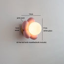 Axyaa Nordic LED Flower Wall Sconce, White Resin Glass Ball Kids Bedroom Stair Light
