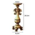 Axyaa Gold Fern Pattern Resin Candlestick Sculpture - Vintage European French Design