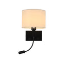 Axyaa Modern Cloth Cover LED Wall Lamp for Hotel Bedroom Wall Sconce