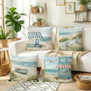 Beach Chic Throw Pillow Cover Set for Home Decor by Axyaa