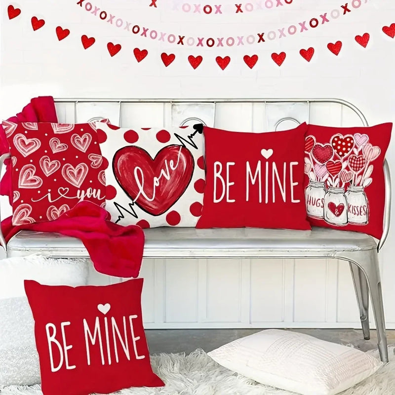 Axyaa Love Bottle Pattern Pillowcase for Home Sofa Decor