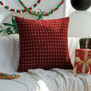 Axyaa Red Gold Houndstooth Christmas Cushion Cover 45x45 - Sofa Decor Party Home