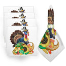 Axyaa Fall Harvest Pumpkin Napkins Square Tablecloth - Set of 4
