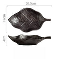 Axyaa Leaf Shaped Sushi Plate: Japanese Style Ceramic Specialty Dish