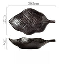 Axyaa Leaf Shaped Sushi Plate: Japanese Style Ceramic Specialty Dish