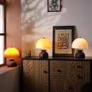 Mushroom Wooden Table Lamps with LED Glass Lampshade for Axyaa Brand