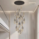 Axyaa Crystal Chandelier Stair Pendant Living Room Lighting Modern Interior Pendant Lights