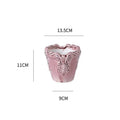 Axyaa Ceramic Flower Pots with Relief Pattern for Succulents and Home Decor