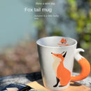 Axyaa Fox 3D Cartoon Ceramic Coffee Mug with Handle Creative Personalized Office Cup