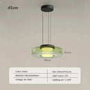 Axyaa Green Glass Chandelier: Minimalist Retro Lighting for High-end Room Decor