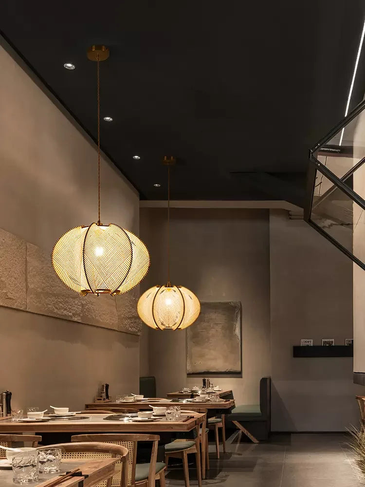 Axyaa Wabi Sabi Pendant Lights: Rustic Hemp Rope Wood Chandelier for Living Room & Bedroom