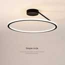 Axyaa Modern LED Round Ring Ceiling Chandelier Aluminum Dimmable Bedroom Light Fixtures