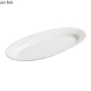 Axyaa White Ceramic Fish Plate - Specialty Sushi Dessert Snack Restaurant Tableware