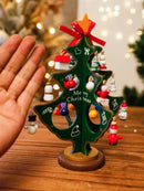 Axyaa Wooden Green Christmas Tree Ornament Decoration Festive Holiday Table Centerpiece