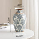 Axyaa Blue and White Porcelain Retro Vase - Chinese Ceramic Home Décor
