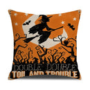 Axyaa Halloween Horror Linen Pillowcase 45x45cm Sofa Cushion Cover