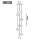 Axyaa Glass Crystal Staircase Chandelier - Luxury Living Room Ceiling Dining Indoor Lighting