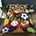 Axyaa Sporty Teen Boys Bedding Set with Football and Basketball Theme