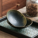 Axyaa Ceramic Black Gold Sand Dim Sum Bowl Small Dishes Molecular Cuisine