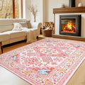 Axyaa Floral Print Area Rug for Bright, Luxurious Living Room & Bedroom Décor