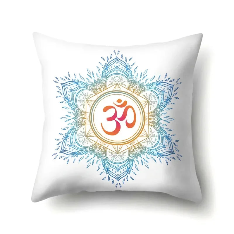 Axyaa Cartoon Eye Pattern Plush Cushion Cover 45x45cm Buddha Head Pillow Cover