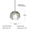 Axyaa LED Glass Marble Pendant Light for Home Decor and Lighting Fixtures