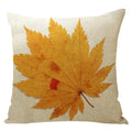 Axyaa Maple Leaf Print Linen Pillowcase for Home Decor and Sofa Comfort