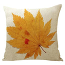 Axyaa Maple Leaf Print Linen Pillowcase for Home Decor and Sofa Comfort
