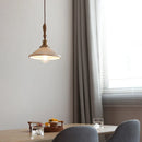 Axyaa Copper Ceramic LED Pendant Lamp with Wood Handle for Home Indoor Decor
