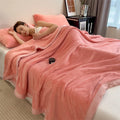 Axyaa Double Layer Milk Velvet Blanket for Bed Sofa Single Double