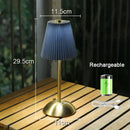 Axyaa Pleated Table Lamp: Rechargeable Cordless Nightstand Desk Lamp for Home Office