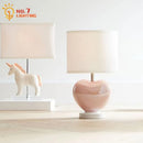 Axyaa Pink Ceramic Heart Shaped LED Table Lamp for Princess Room