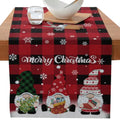 Axyaa Christmas Table Runner with Gnome Elk Tree Snowflake Print