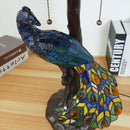 Axyaa Peacock Art Tiffany Table Lamp for Living Room Decor