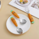 Axyaa Kids Carrot Tableware Set: Spoon, Fork, Flatware, Box - Kitchen Tools