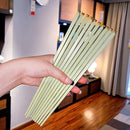 Axyaa Alloy Non-Slip Chopsticks Set - Good Luck Love Reusable Party Tableware