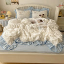 Axyaa Lace Embroidery Girl Heart Bed Four-Piece Set Cotton Summer SheetQuilt Cover