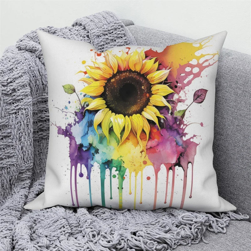 Sunflower Decorative Pillow Cover by Axyaa | Sofa, Car, Living Room Decoration