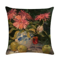 Axyaa Floral Pattern Linen Cushion Cover for Home Sofa, 45x45cm Square Pillowcase