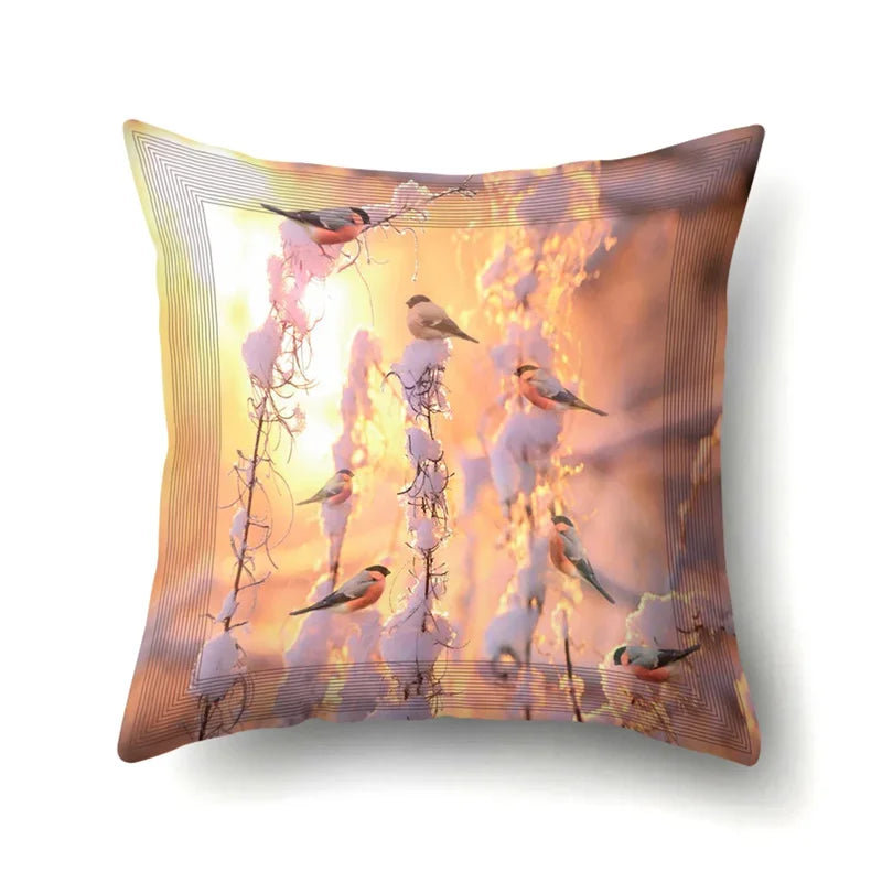 Axyaa Charms Bird Animal Pillowcase for Home Decoration