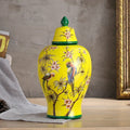 Axyaa Ceramic Floral Vase Set - Antique Porcelain Storage Jars for Rustic Home Decor