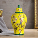 Axyaa Ceramic Floral Vase Set - Antique Porcelain Storage Jars for Rustic Home Decor