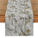 Swan 3D Table Runner for Kitchen Dining Decor by Axyaa