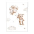 Axyaa Sun Rainbow Bear Canvas Wall Art Poster, Nursery Decor, Kids Room Decoration